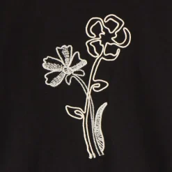 T-shirt met korte mouwen meisjes met bloemen in corduroy