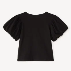 T-shirt met korte mouwen meisjes met bloemen in corduroy