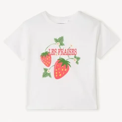 T-shirt met korte mouwen met aardbeienprint meisjes
