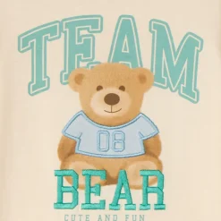 T-shirt met korte mouwen met berenmotief voor jongensbaby's