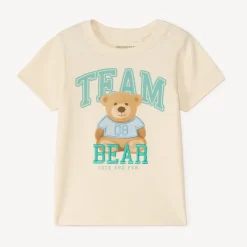 T-shirt met korte mouwen met berenmotief voor jongensbaby's