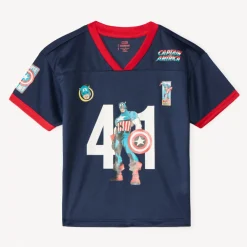 T-shirt met korte mouwen met Captain America Marvel-print jongens