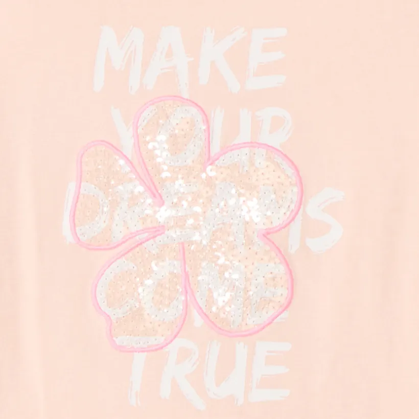 T-shirt met korte mouwen met fantasie sequinmotieven meisjes