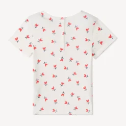 T-shirt met korte mouwen, met fantasie hartenprint voor babymeisje