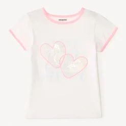 T-shirt met korte mouwen met fantasie sequinmotieven meisjes