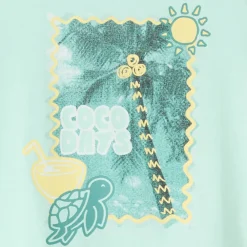 T-shirt met korte mouwen met fotoprint van een strand voor baby jongen