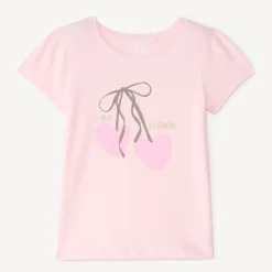 T-shirt met korte mouwen met glinsterende fantasiedruk meisjes