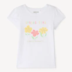 T-shirt met korte mouwen met glinsterende fantasiedruk meisjes