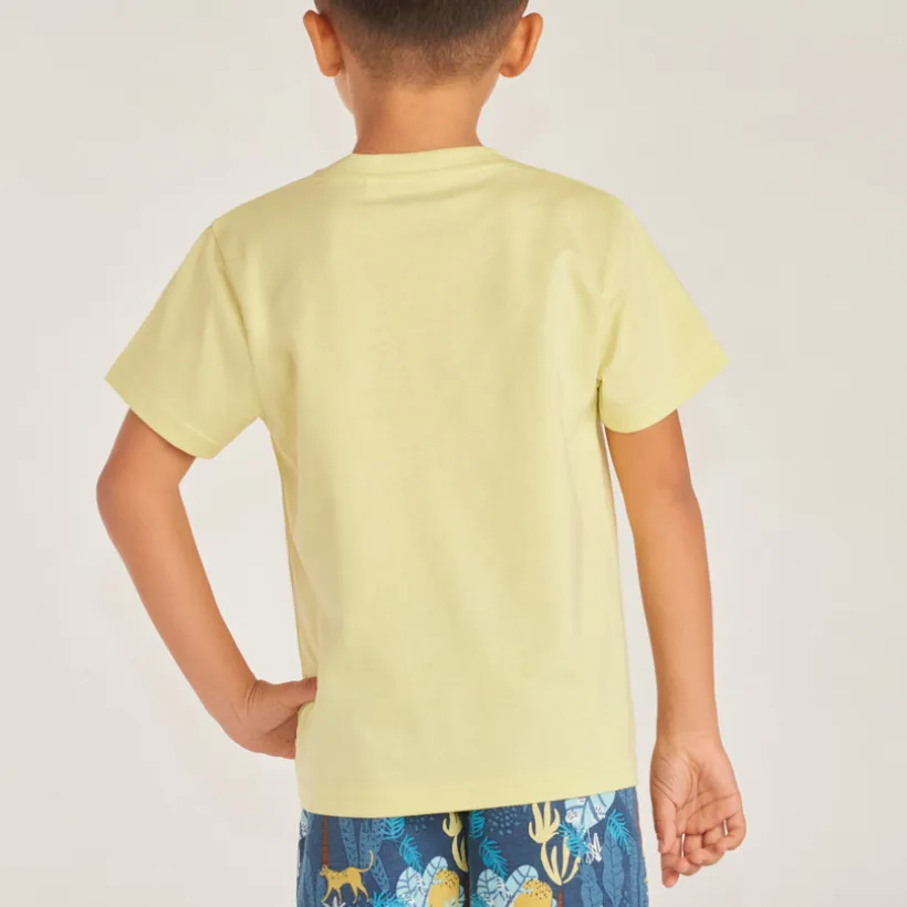 T-shirt met korte mouwen met kokosnootprint jongens