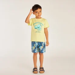 T-shirt met korte mouwen met kokosnootprint jongens