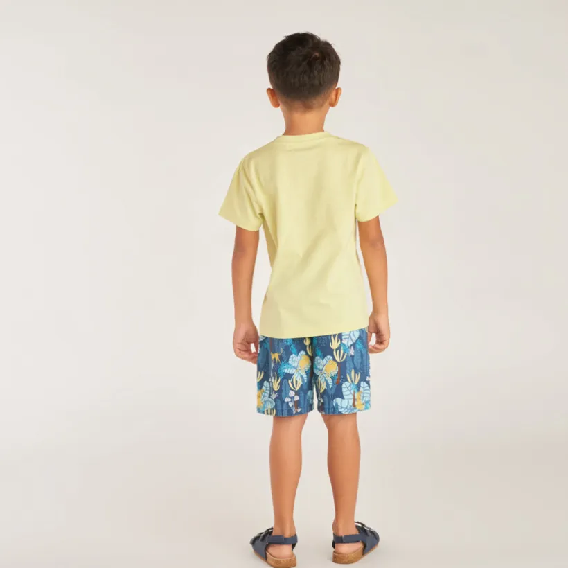 T-shirt met korte mouwen met kokosnootprint jongens