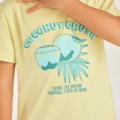 T-shirt met korte mouwen met kokosnootprint jongens