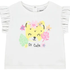 T-shirt met korte mouwen met luipaardpatroon voor meisjes