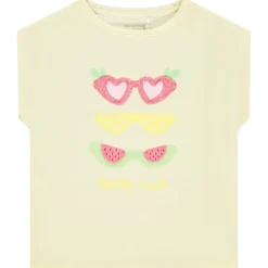 T-shirt met korte mouwen, met paillettenprint, meisjes