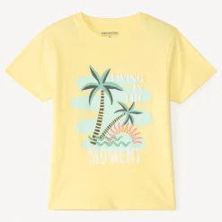 T-shirt met korte mouwen met palmprint jongens