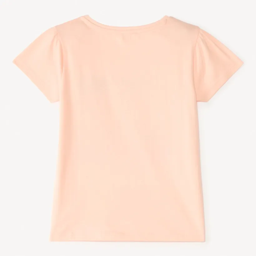 T-shirt met korte mouwen met sequins borduursel van schelp meisjes