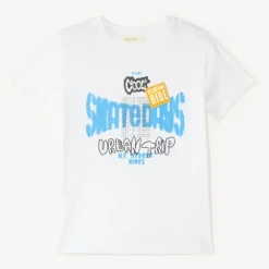 T-shirt met korte mouwen met skateboardprint jongens