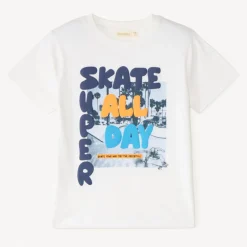 T-shirt met korte mouwen met skateboardmotieven jongens