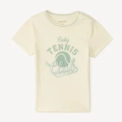 T-shirt met korte mouwen met tennisprint voor jongensbaby