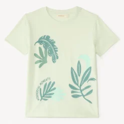 T-shirt met korte mouwen met tropische bladeren borduursel jongens