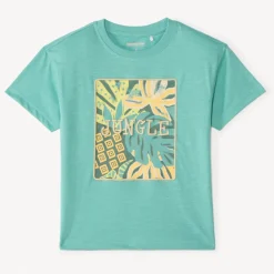 T-shirt met korte mouwen met tropische print jongens