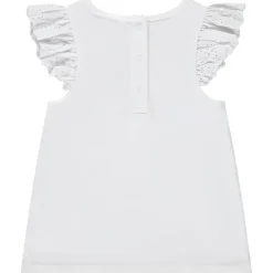 T-shirt met korte mouwen, met volant, glitterprint, meisjes