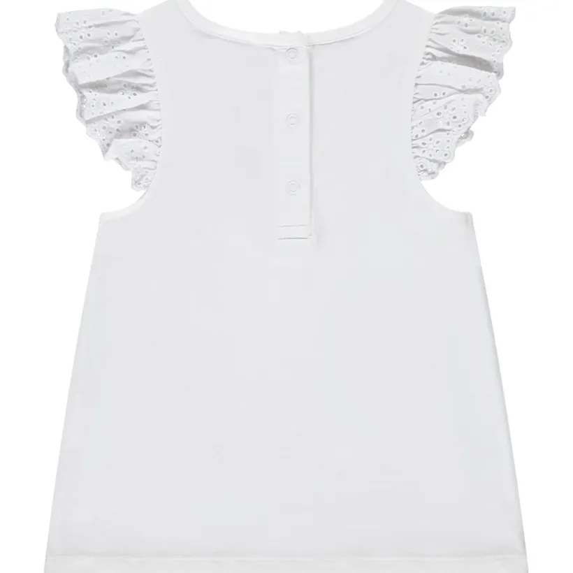 T-shirt met korte mouwen, met volant, glitterprint, meisjes