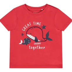 T-shirt met korte mouwen, met walvisprint, voor babyjongens