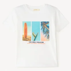 T-shirt met korte mouwen photoprint strand voor jongen