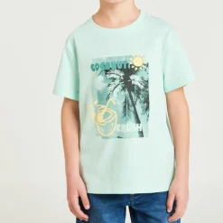 T-shirt met korte mouwen photoprint strand jongens