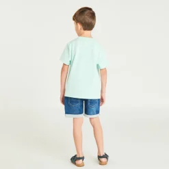 T-shirt met korte mouwen photoprint strand jongens