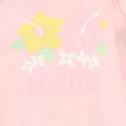 T-shirt met lange mouwen anti-UV SPF 50+ hibiscus print meisjes