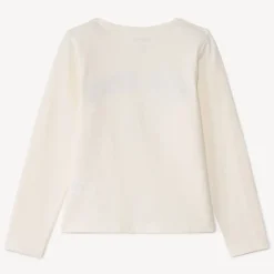 T-shirt met lange mouwen, beertjesprint en geborduurde letters meisjes