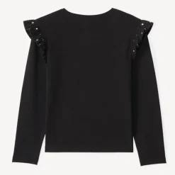 T-shirt met lange mouwen, cording en volant meisjes