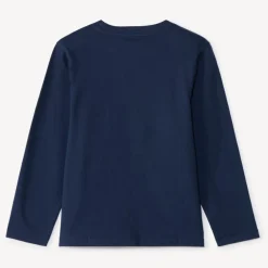 T-shirt met lange mouwen, effen, met contrasterend fantasieborduursel in boucle-effect jongens