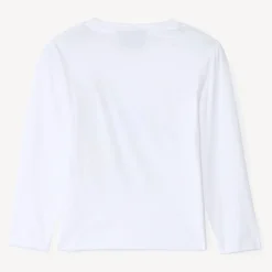 T-shirt met lange mouwen, effen wit, met grote Naruto-print jongens