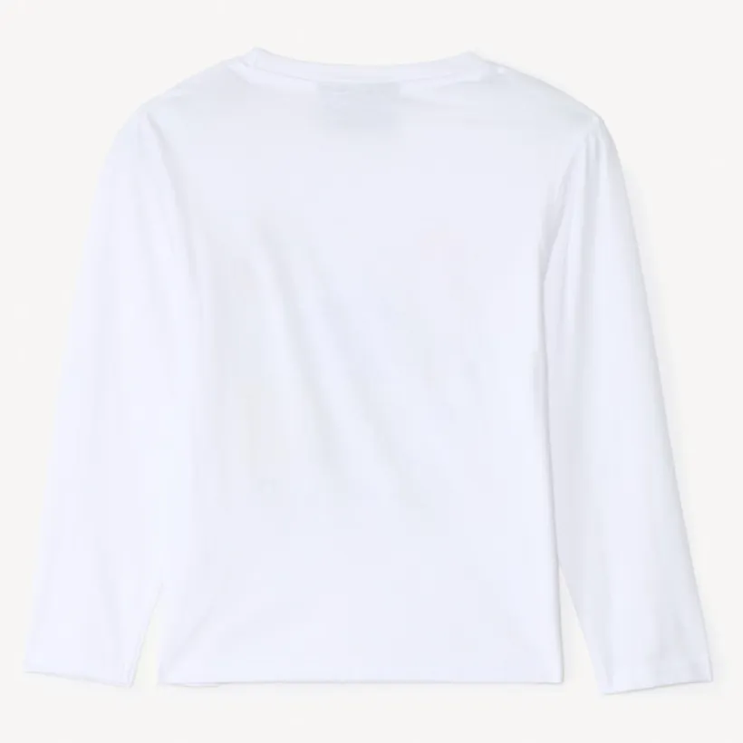 T-shirt met lange mouwen, effen wit, met grote Naruto-print jongens