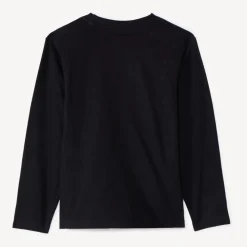 T-shirt met lange mouwen, effen zwart, met Naruto-print jongens