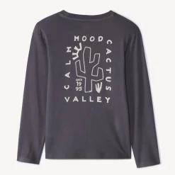 T-shirt met lange mouwen en cactusborduursel jongens