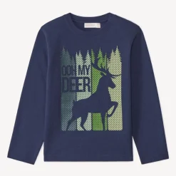 T-shirt met lange mouwen en dierenprint jongens