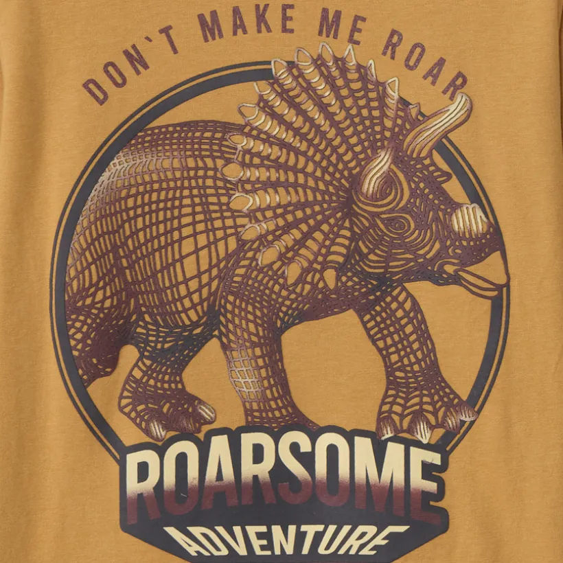 T-shirt met lange mouwen en dinosaurusprint jongens