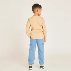 T-shirt met lange mouwen en een tunisianekraag jongens