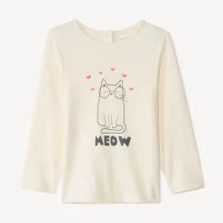 T-shirt met lange mouwen en fantasieprint voor babymeisje