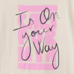 T-shirt met lange mouwen en fantasieprint met pailletten meisjes