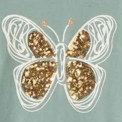 T-shirt met lange mouwen en fantasievolle pailletten meisjes