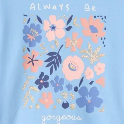 T-shirt met lange mouwen en fantasieprint met pailletten meisjes