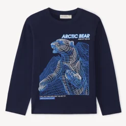 T-shirt met lange mouwen en fantasieprint ijsbeer jongens