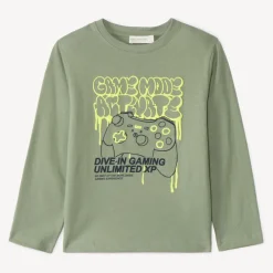 T-shirt met lange mouwen en gamingprint jongens