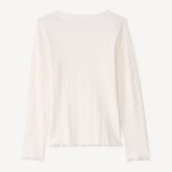 T-shirt met lange mouwen en geborduurd hartje meisjes