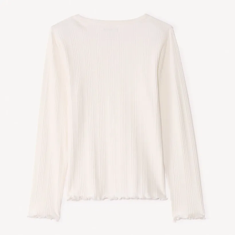 T-shirt met lange mouwen en geborduurd hartje meisjes